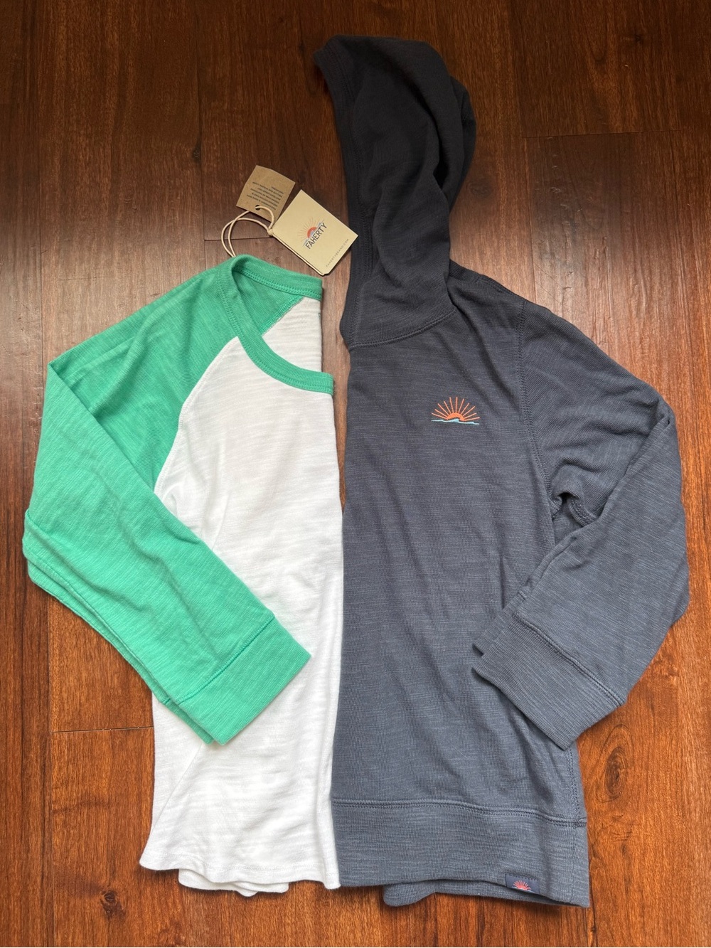 BUNDLE: NWT Faherty Boys Henley & Hoodie Sz 10 - 100% Organic Cotton